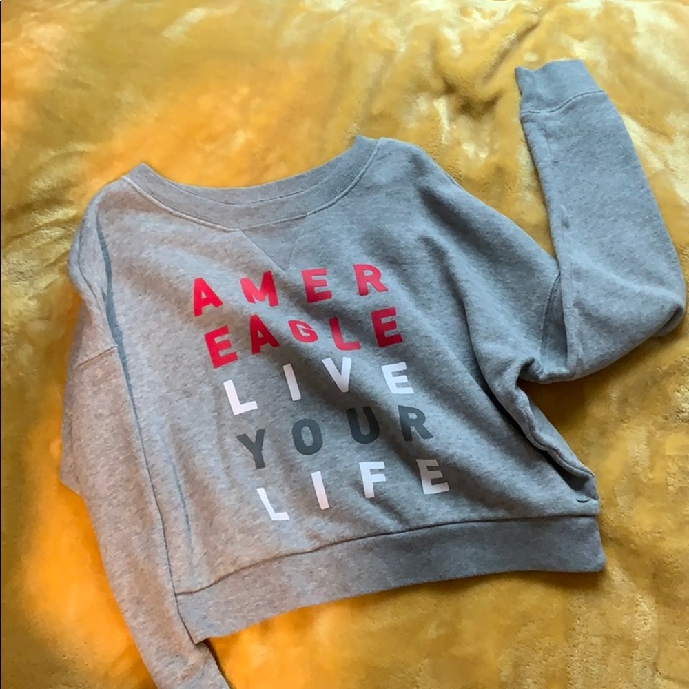 American Eagle crew neck cropped sweatshirt